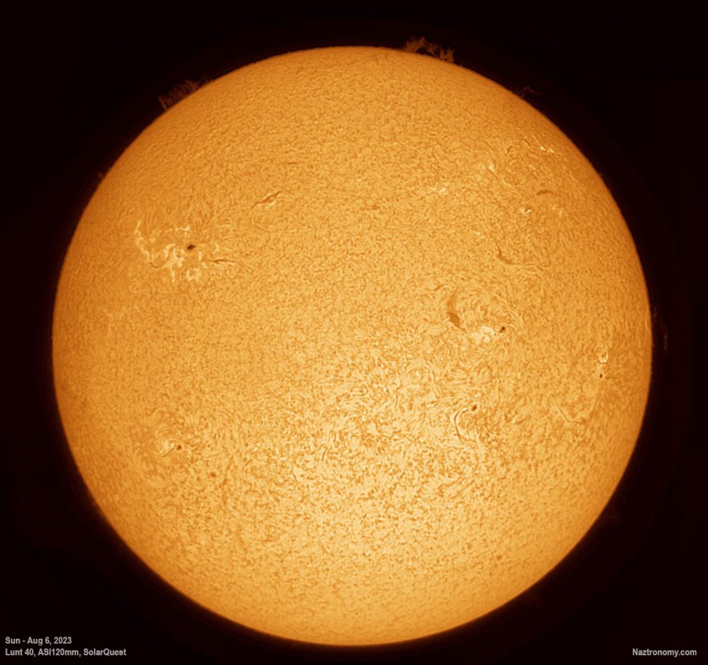 Sun with Lunt 40 and SolarQuest